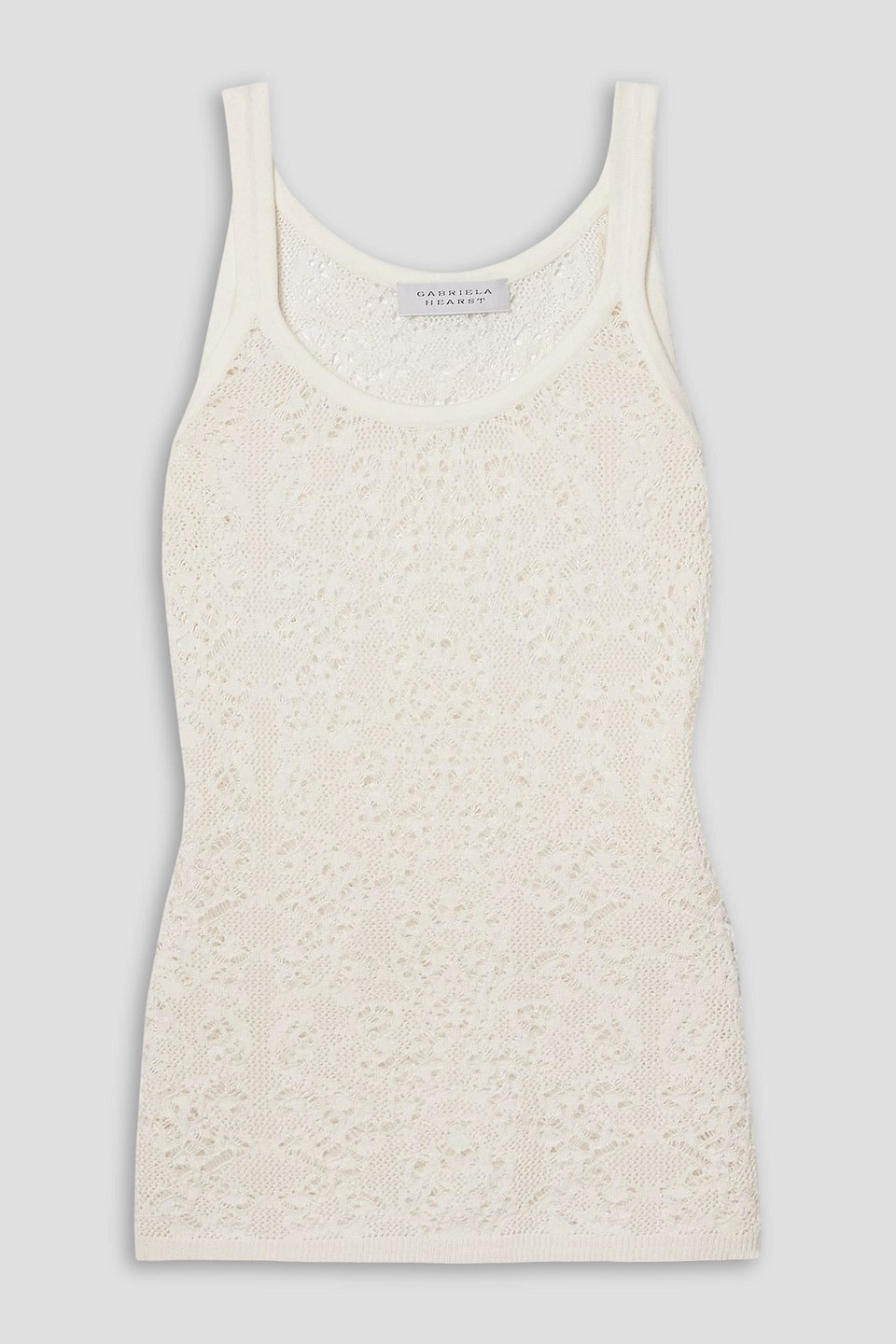 gabriela hearst - pontus crocheted wool and silk-blend tank - white - l
