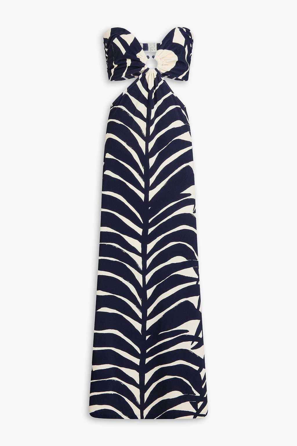 johanna ortiz blue floral dress Johanna Ortiz Linen Floral Cutout Midi Dress Blue main image 1