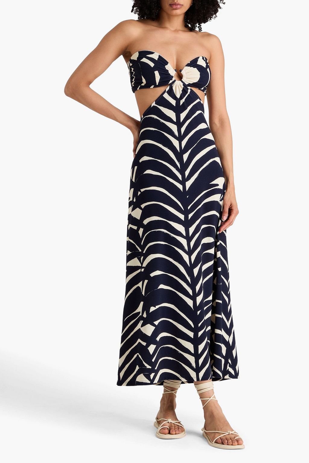 JOHANNA ORTIZ Ocean Layers strapless cutout printed terry maxi dress | THE  OUTNET