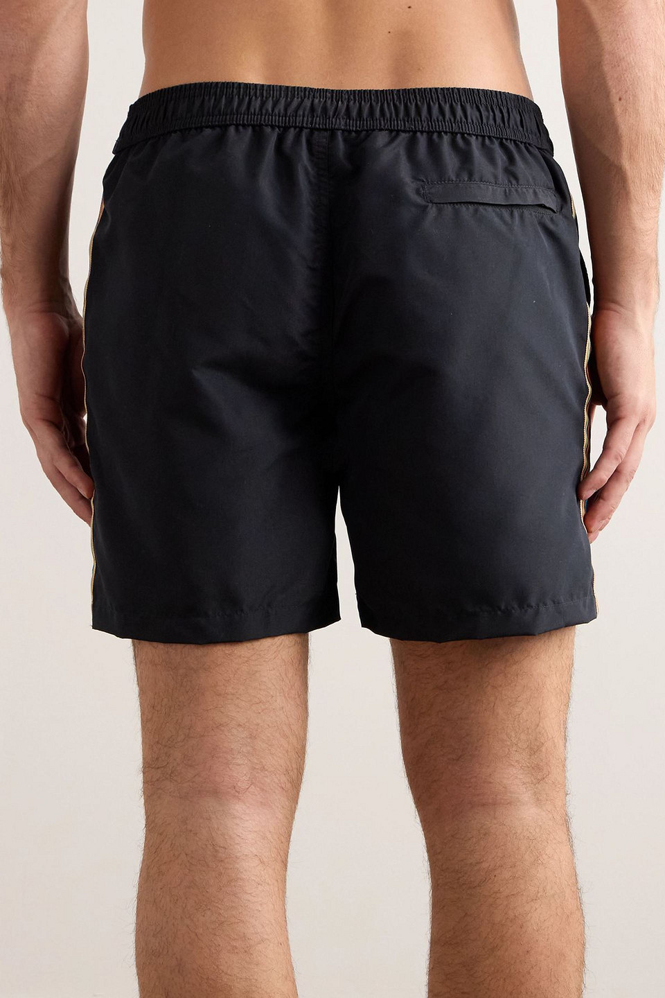  Paul Smith - Schmal Geschnittene Mittellange Badeshorts Aus Recyceltem Material Mit Streifen - Schwarz - S 