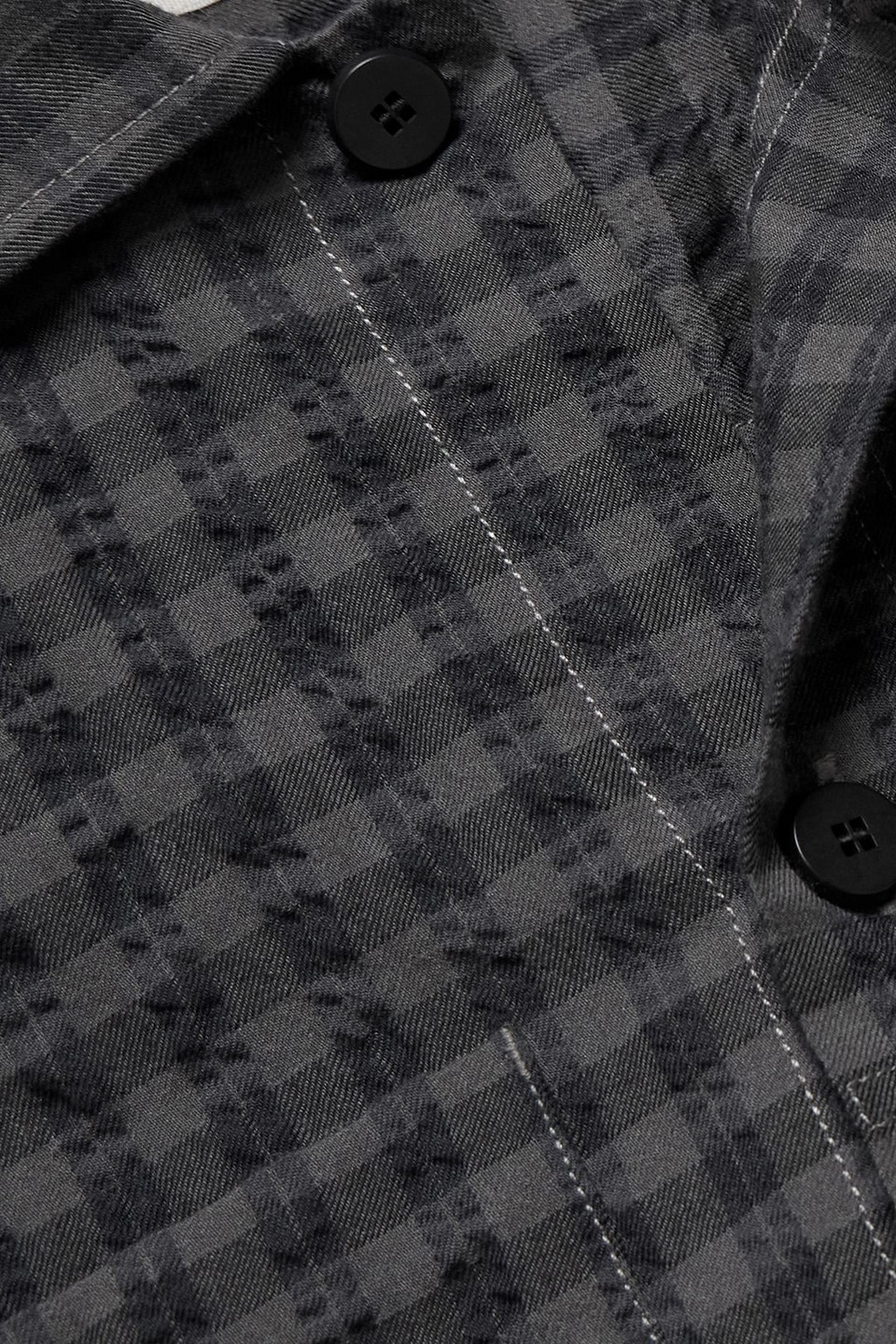 Folk Patch Checked Seersucker Overshirt In Multi