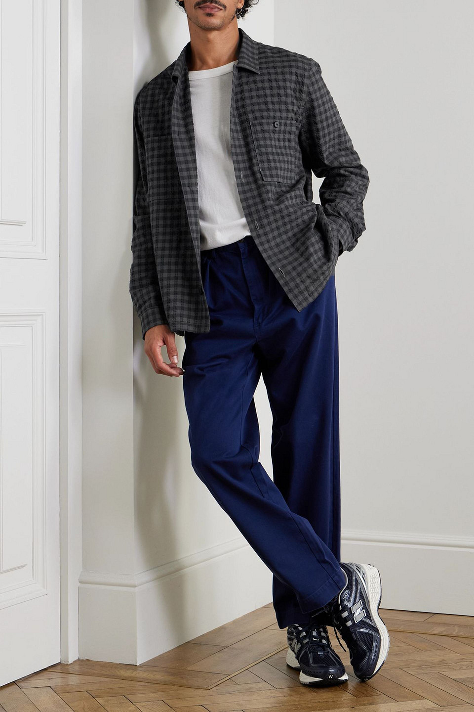 Folk Patch Checked Seersucker Overshirt In Multi