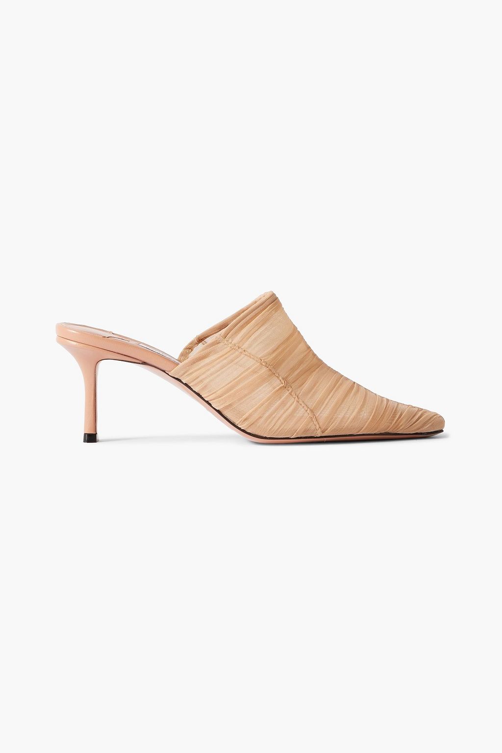JIMMY CHOO Lotta 65 ruched tulle mules | THE OUTNET
