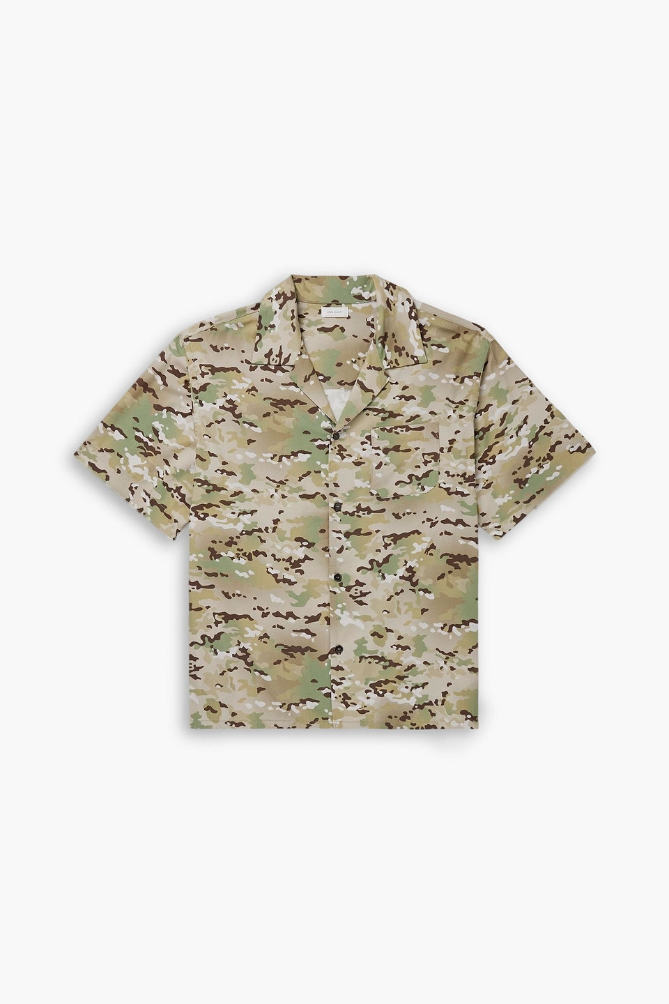 John Elliott Convertible-collar Camouflage-print Cotton-blend Shirt In Multi