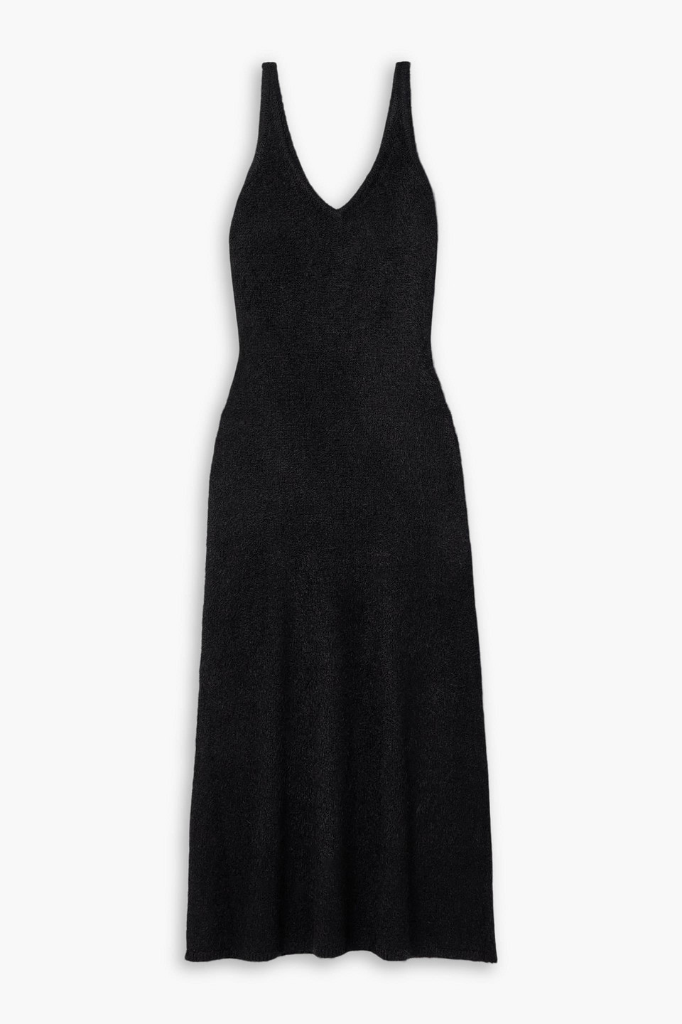 gabriela hearst - downs silk and cashmere-blend midi dress - black - l