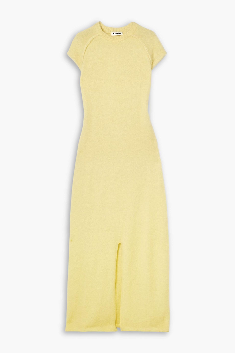 jil sander - wool, mohair and silk-blend maxi dress - yellow - fr 36