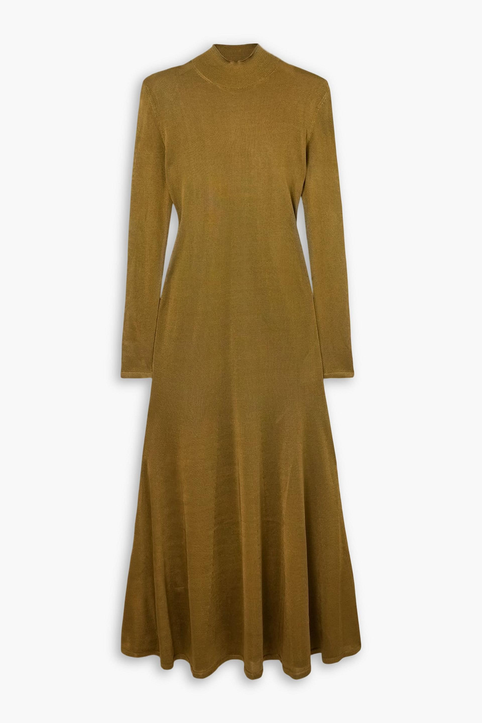 Tom Ford Jersey Turtleneck Gown In Green