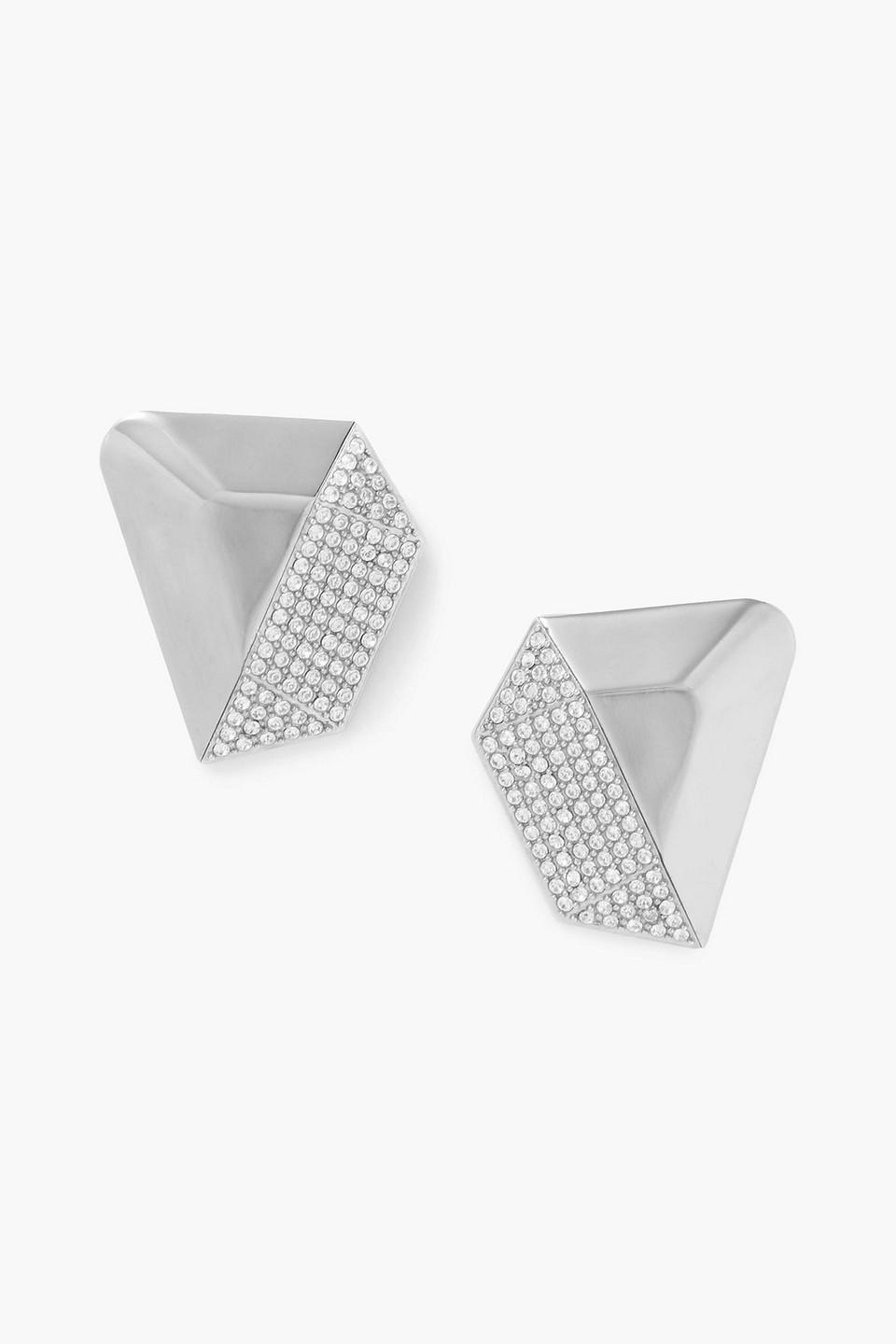 Amina Muaddi Gisele Silver-tone Crystal Earrings In Metallic