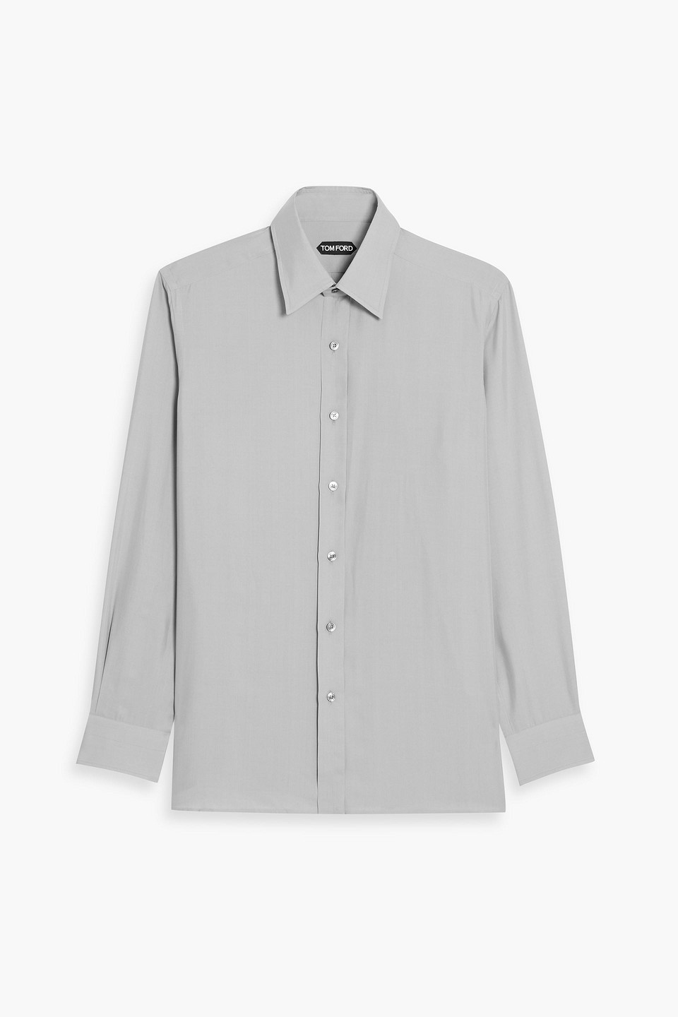 tom ford - silk-charmeuse shirt - gray - eu 42