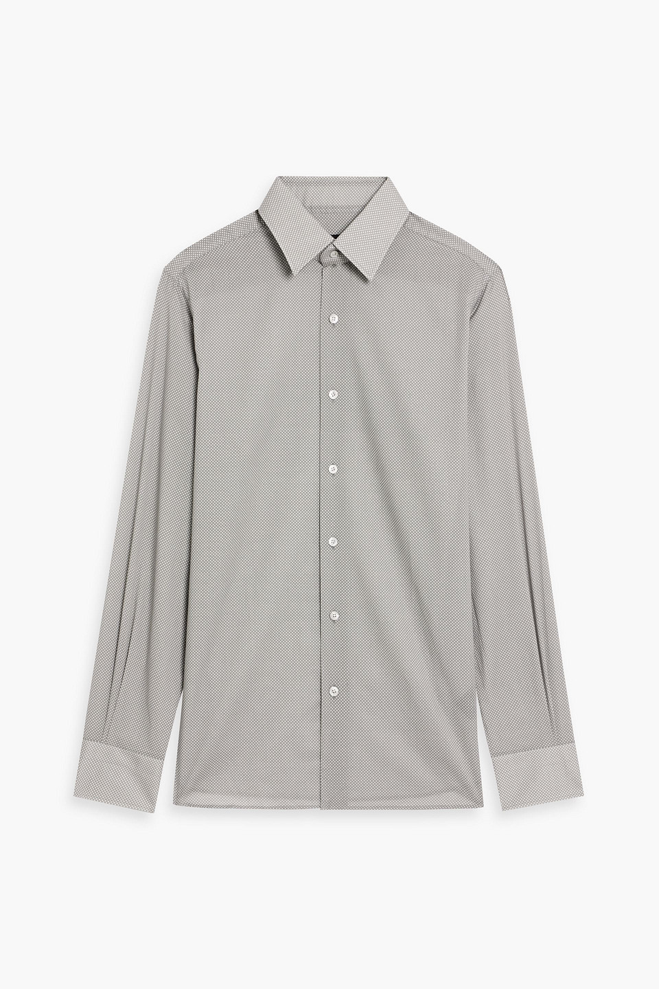 tom ford - polka-dot cotton shirt - gray - eu 38