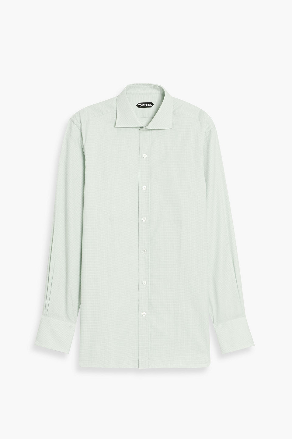 tom ford - checked cotton shirt - green - eu 40