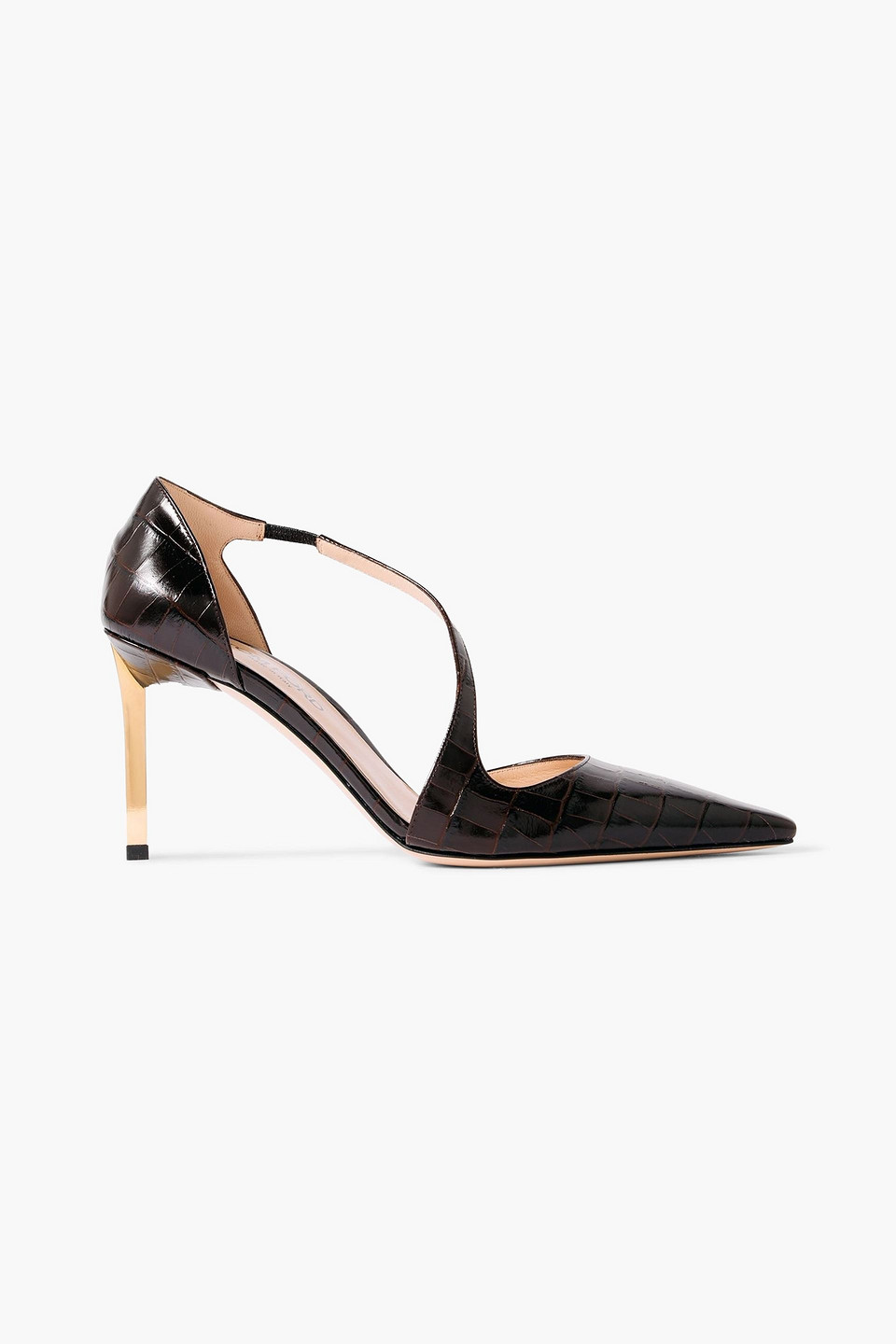 Tom Ford Newton Croc-effect Leather Pumps In Brown