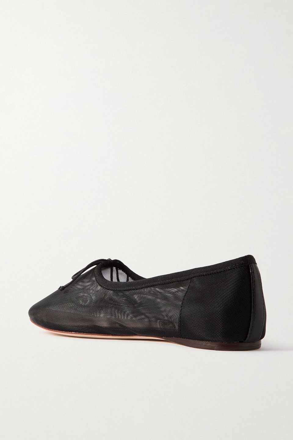 Loeffler Randall Landon Soft Bow-detailed Mesh Ballet Flats In Black