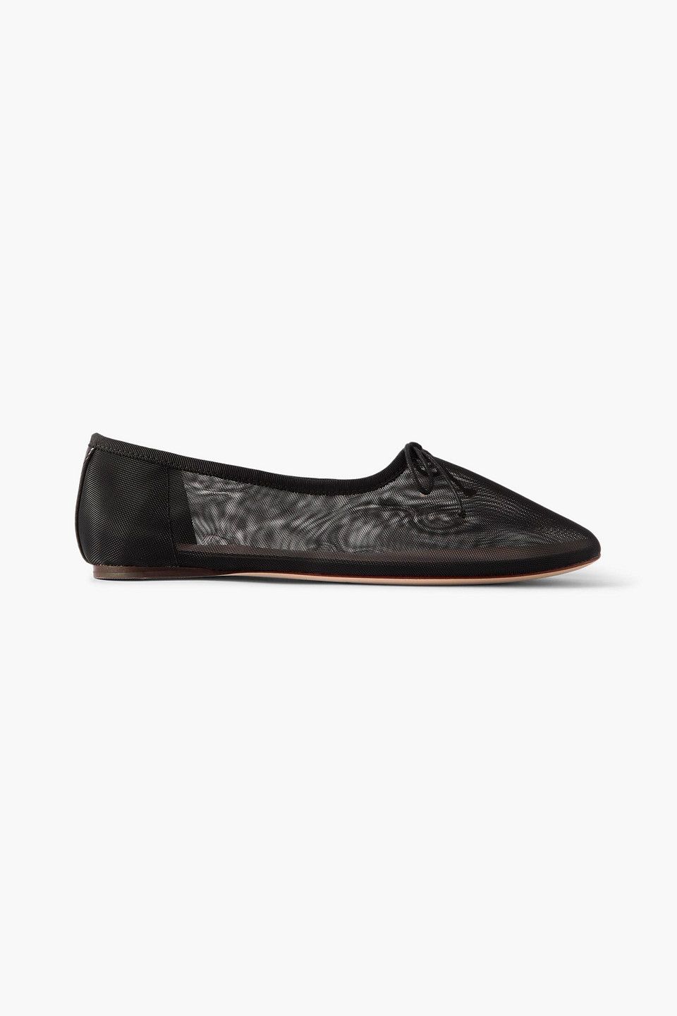 Loeffler Randall Landon Soft Bow-detailed Mesh Ballet Flats In Black