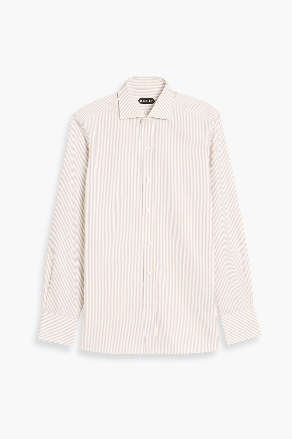 tom ford - striped cotton oxford shirt - neutral - eu 40