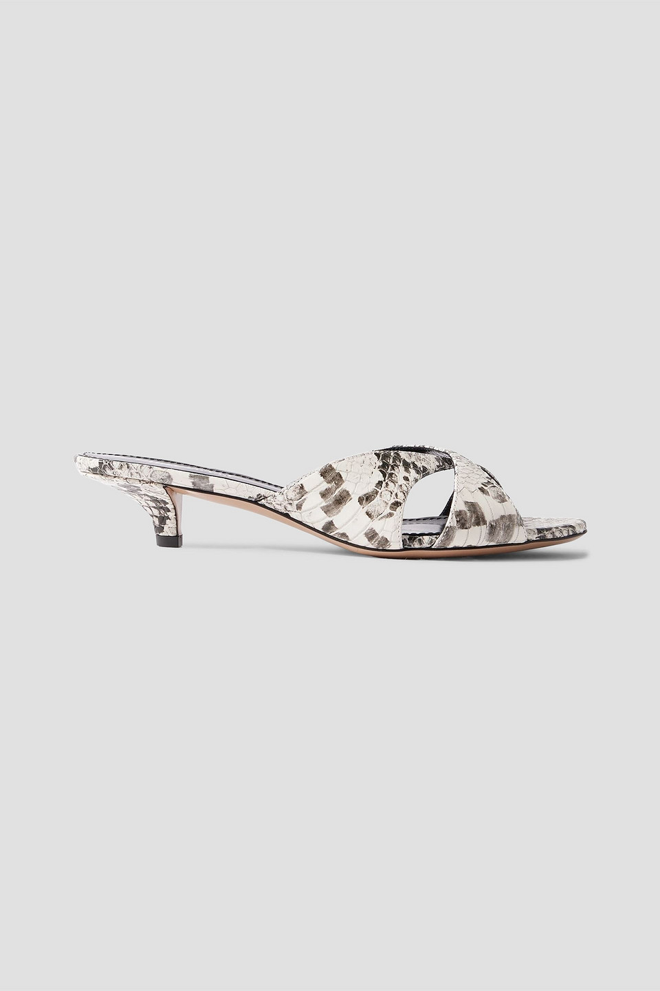 Paris Texas Laila Snake-effect Leather Mules In White