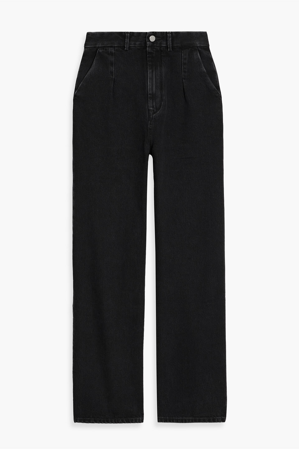 loulou de saison - attu pleated high-rise wide-leg jeans - black - 24