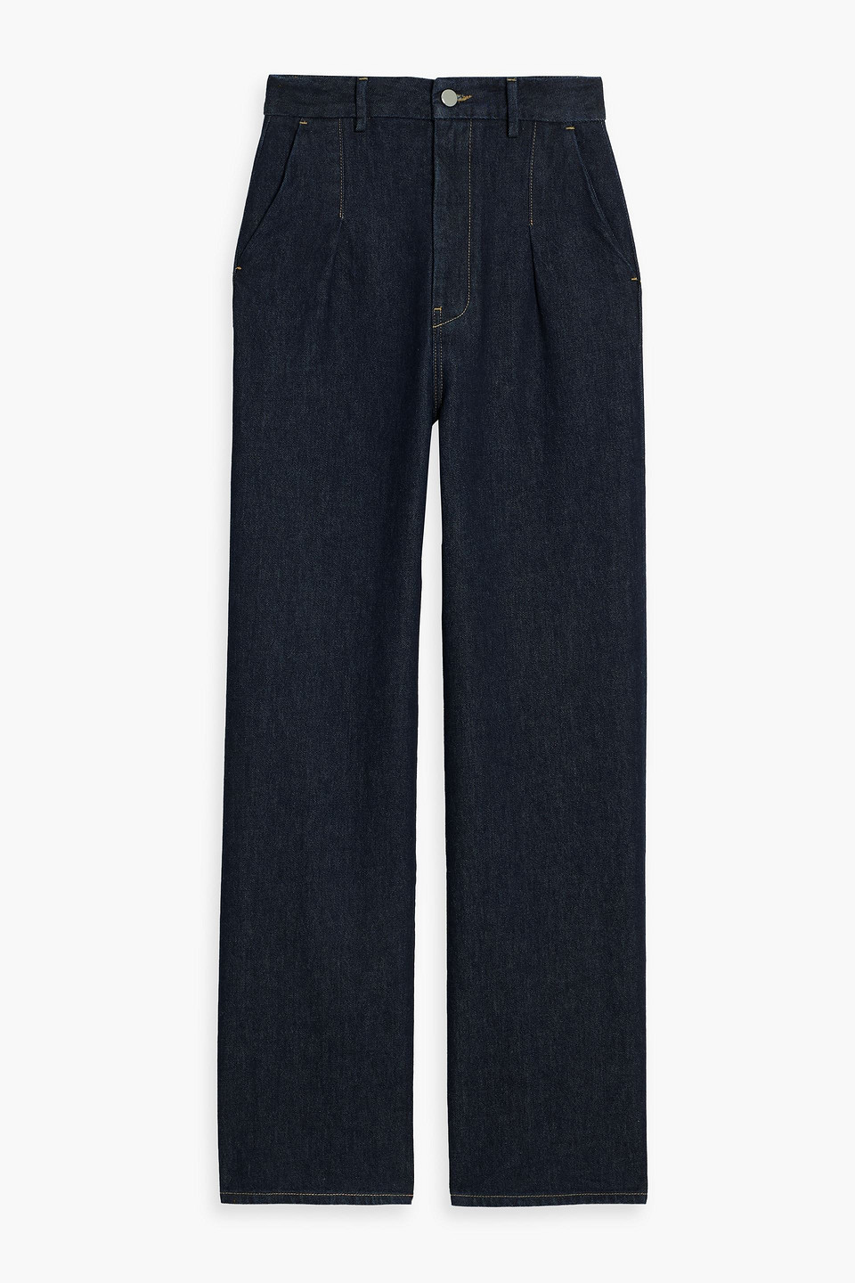 Loulou De Saison Attu Pleated High-rise Wide-leg Jeans In Blue
