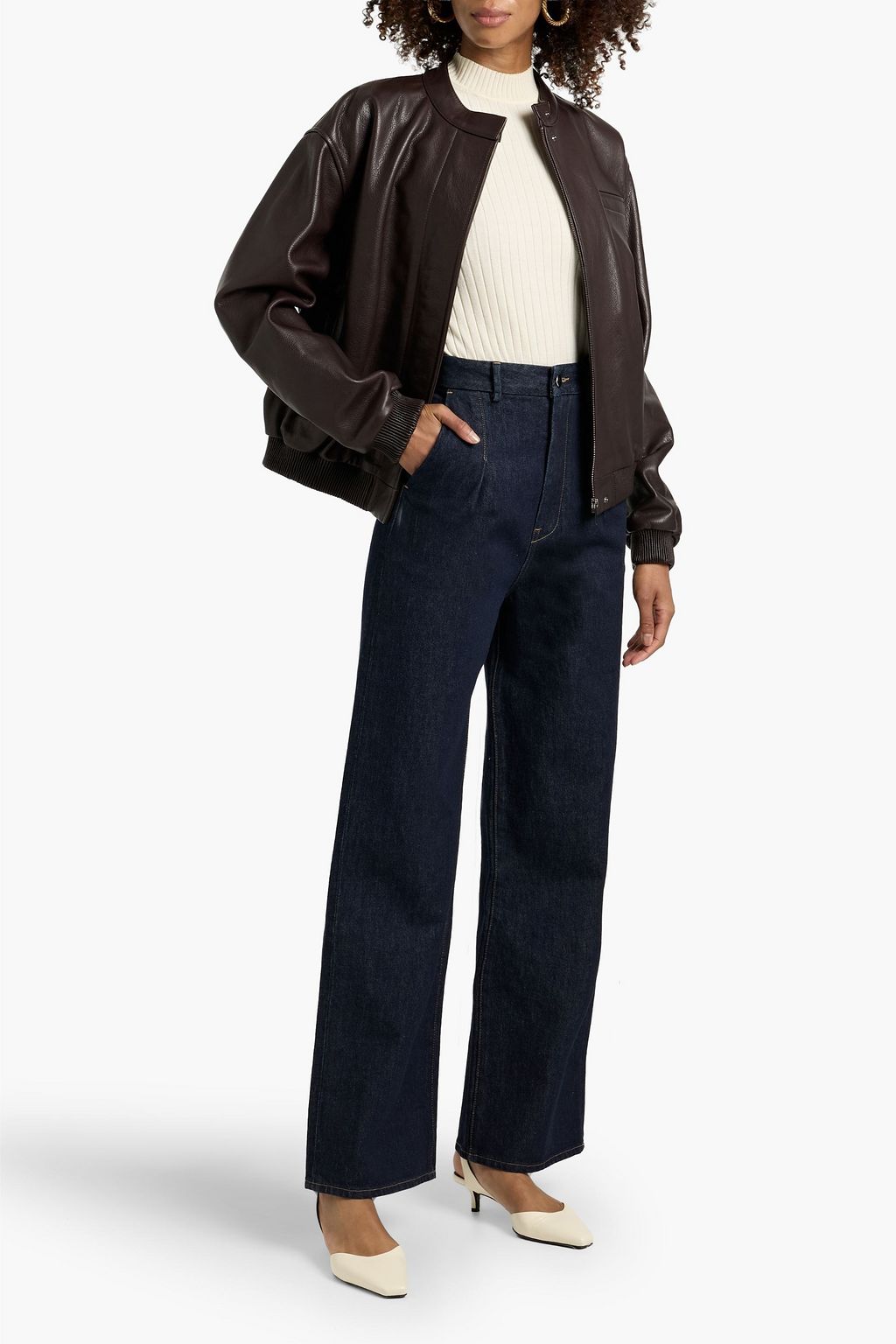 LOULOU DE SAISON Marlow leather bomber jacket | THE OUTNET