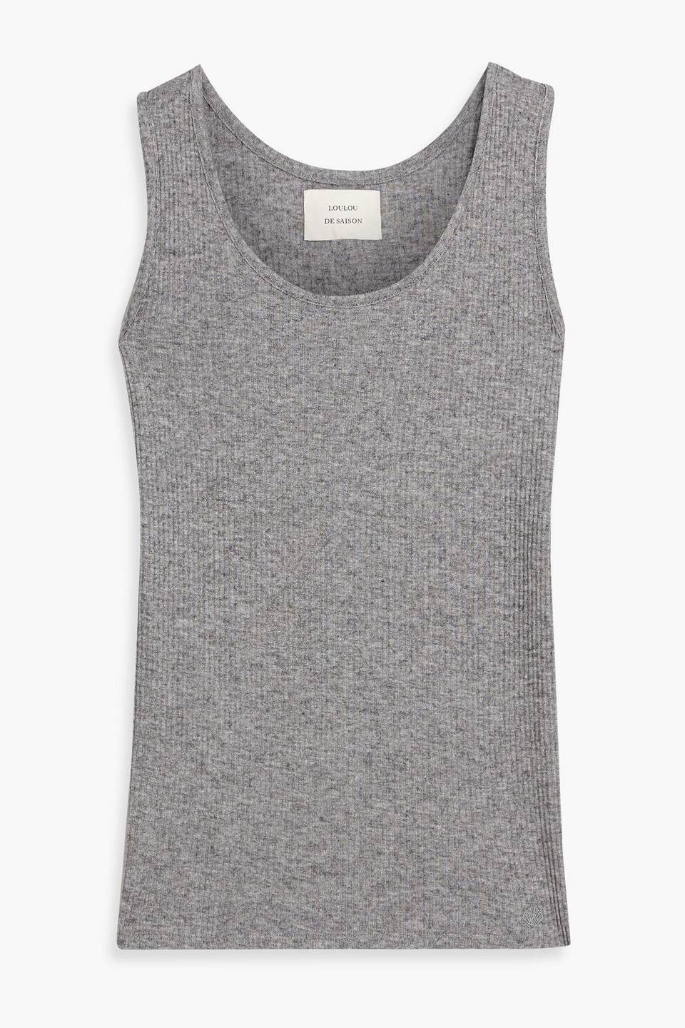 loulou de saison - alicudi ribbed jersey tank - gray - xs
