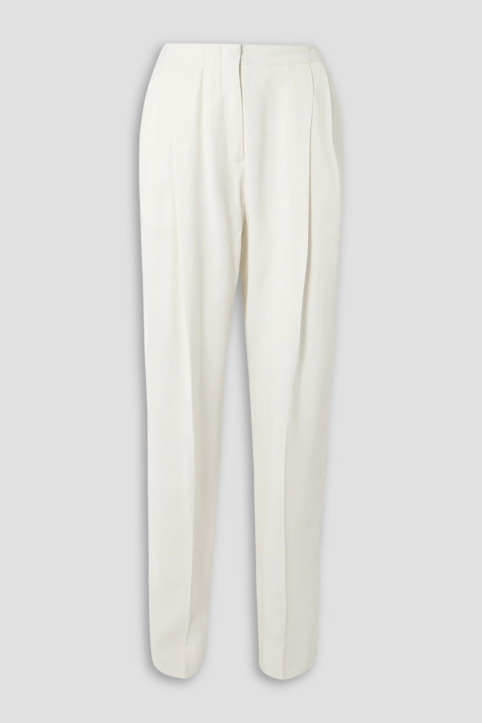tove - emery pleated crepe straight-leg pants - white - fr 34