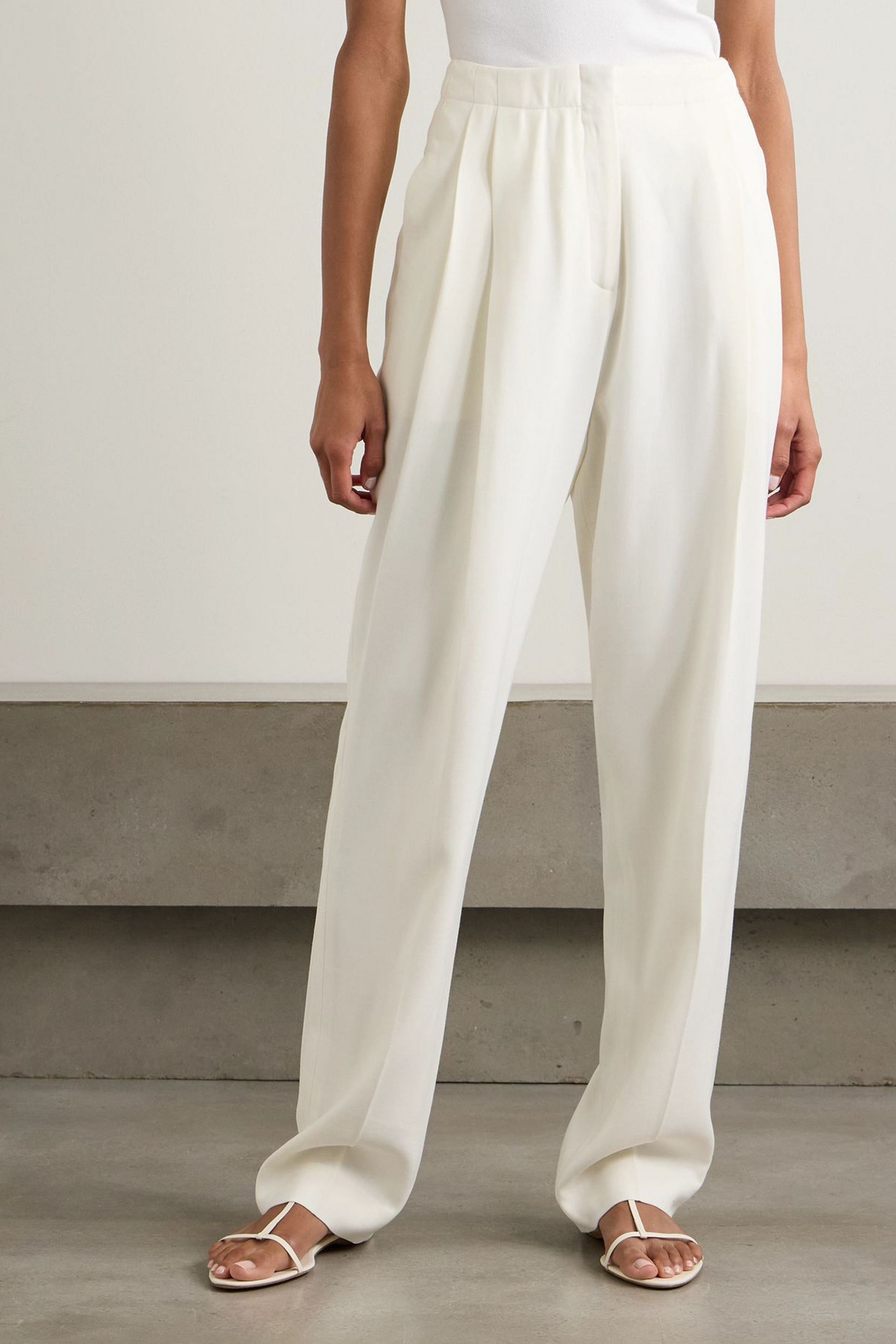 TOVE Emery pleated crepe straight-leg pants