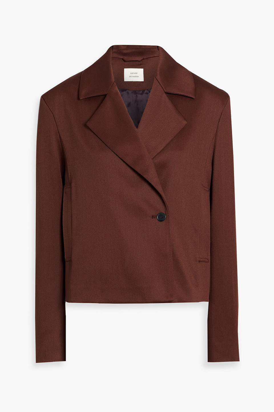 loulou de saison - lois wool-blend twill blazer - burgundy - fr 34