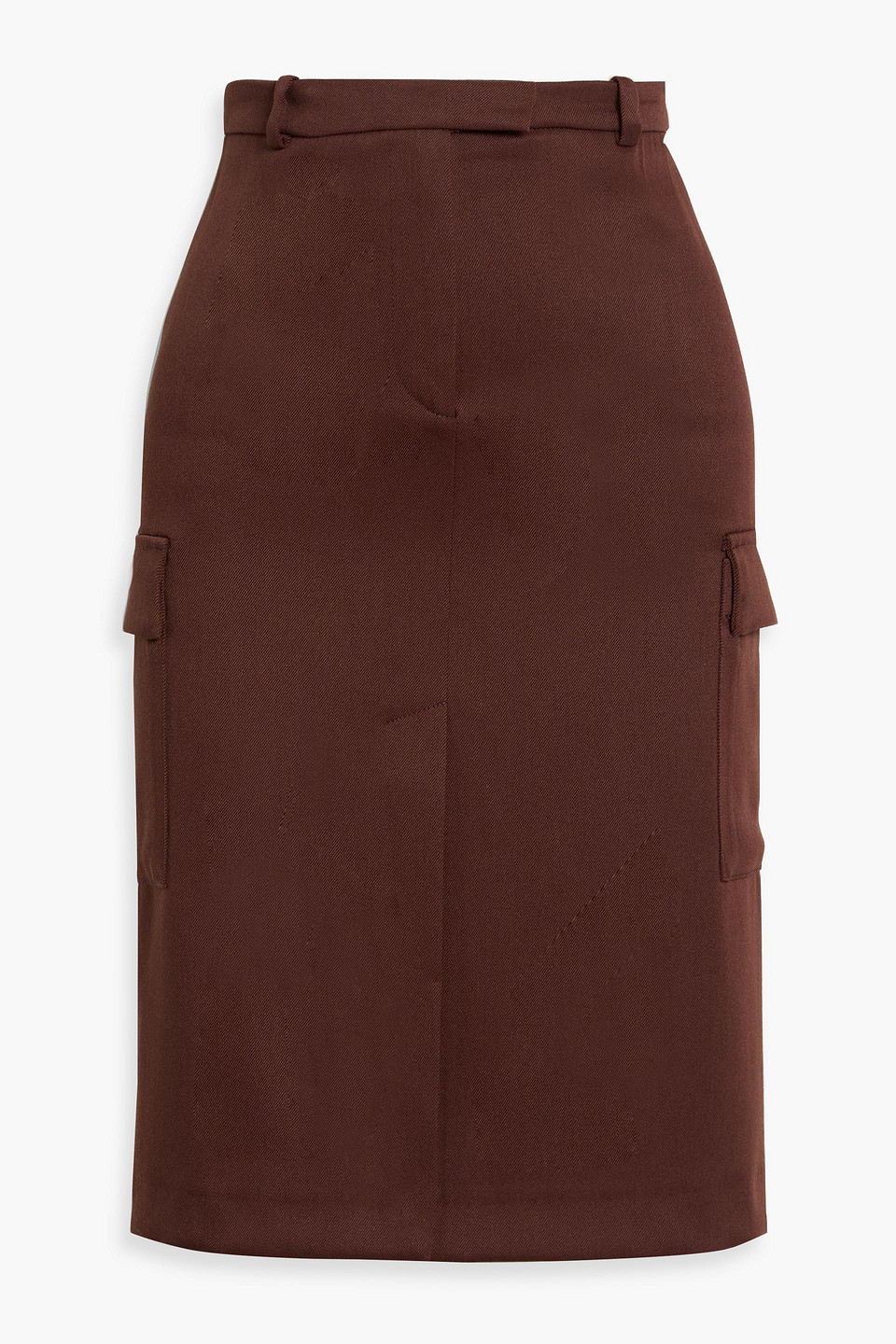 Loulou De Saison Jasper Wool-blend Twill Skirt In Burgundy