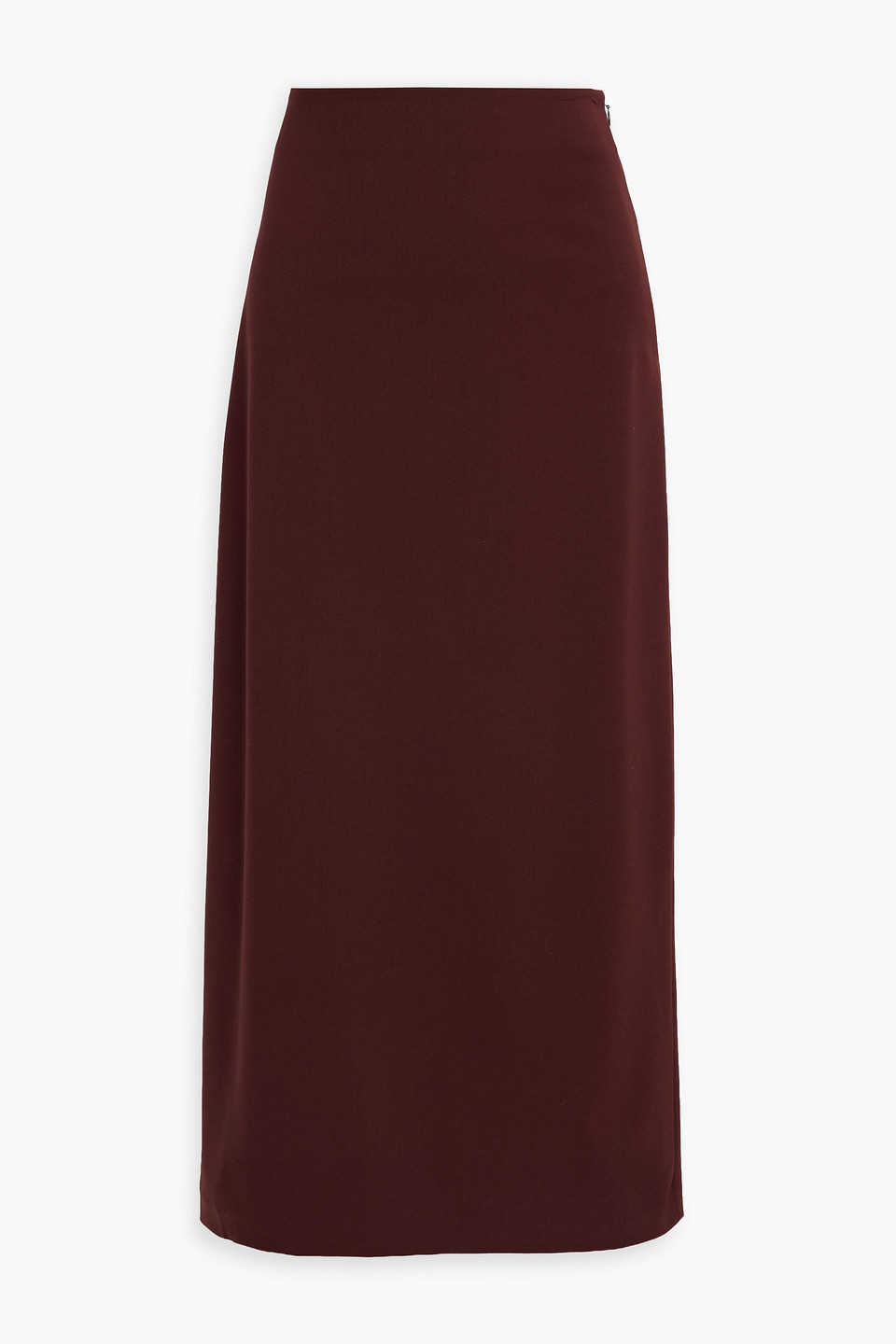 loulou de saison - samos wool-blend twill maxi skirt - burgundy - fr 34