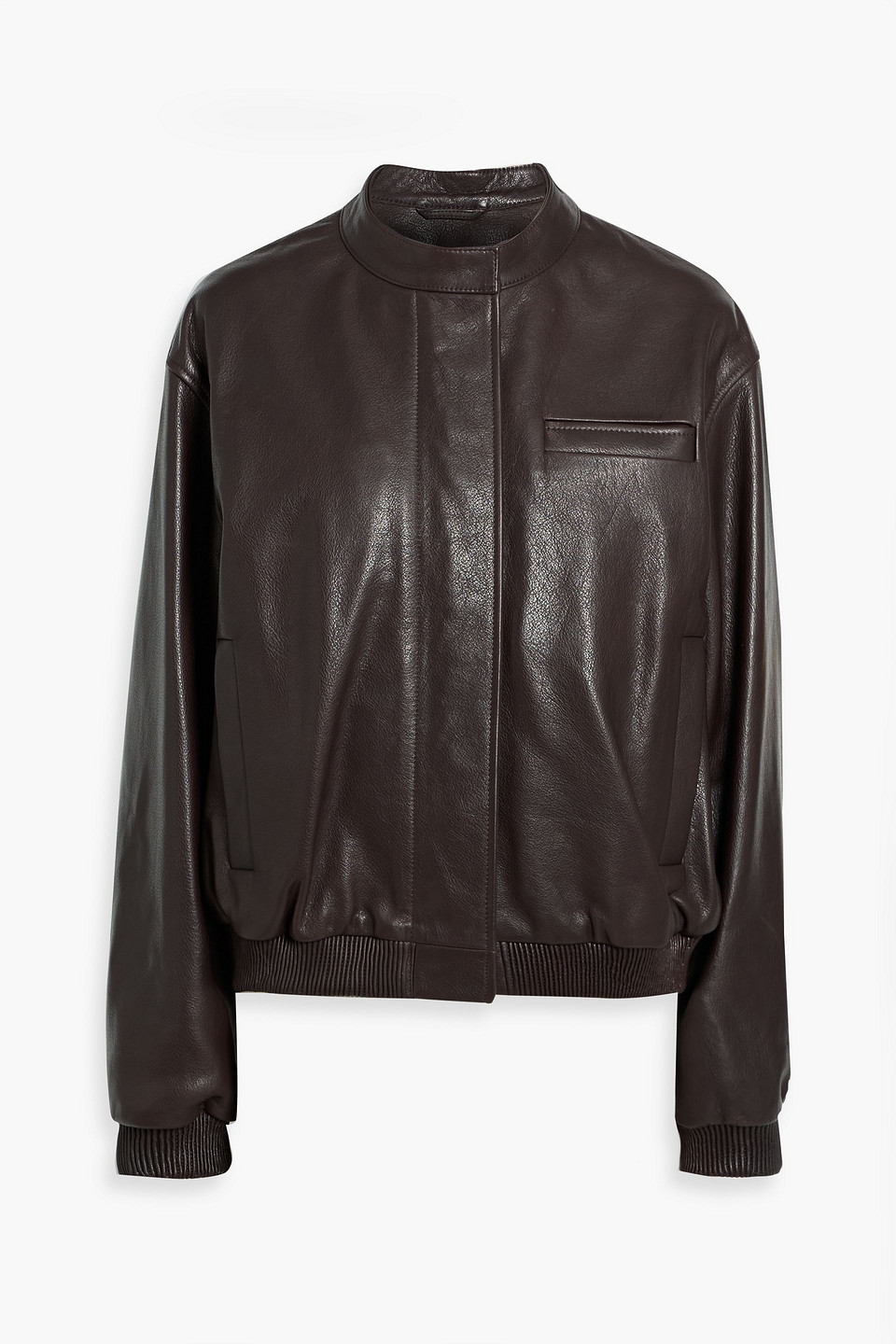 loulou de saison - marlow leather bomber jacket - brown - fr 38