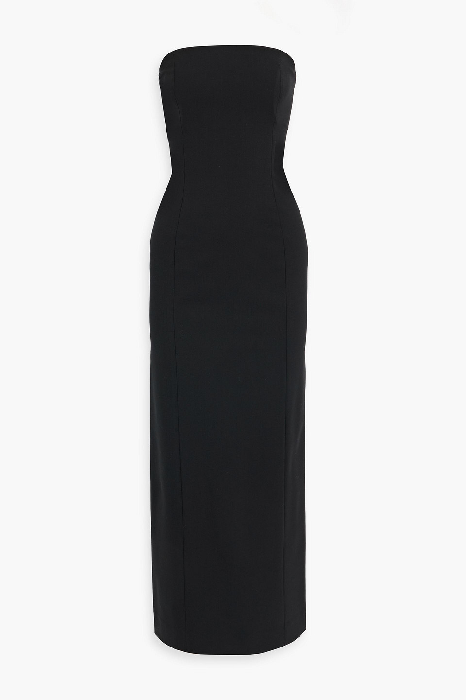 loulou de saison - shilo strapless wool-blend crepe maxi dress - black - fr 34