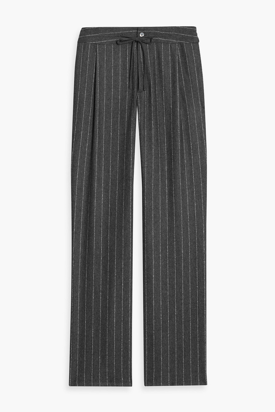 loulou de saison - lizzie pinstriped wool-blend flannel straight-leg pants - gray - fr 34