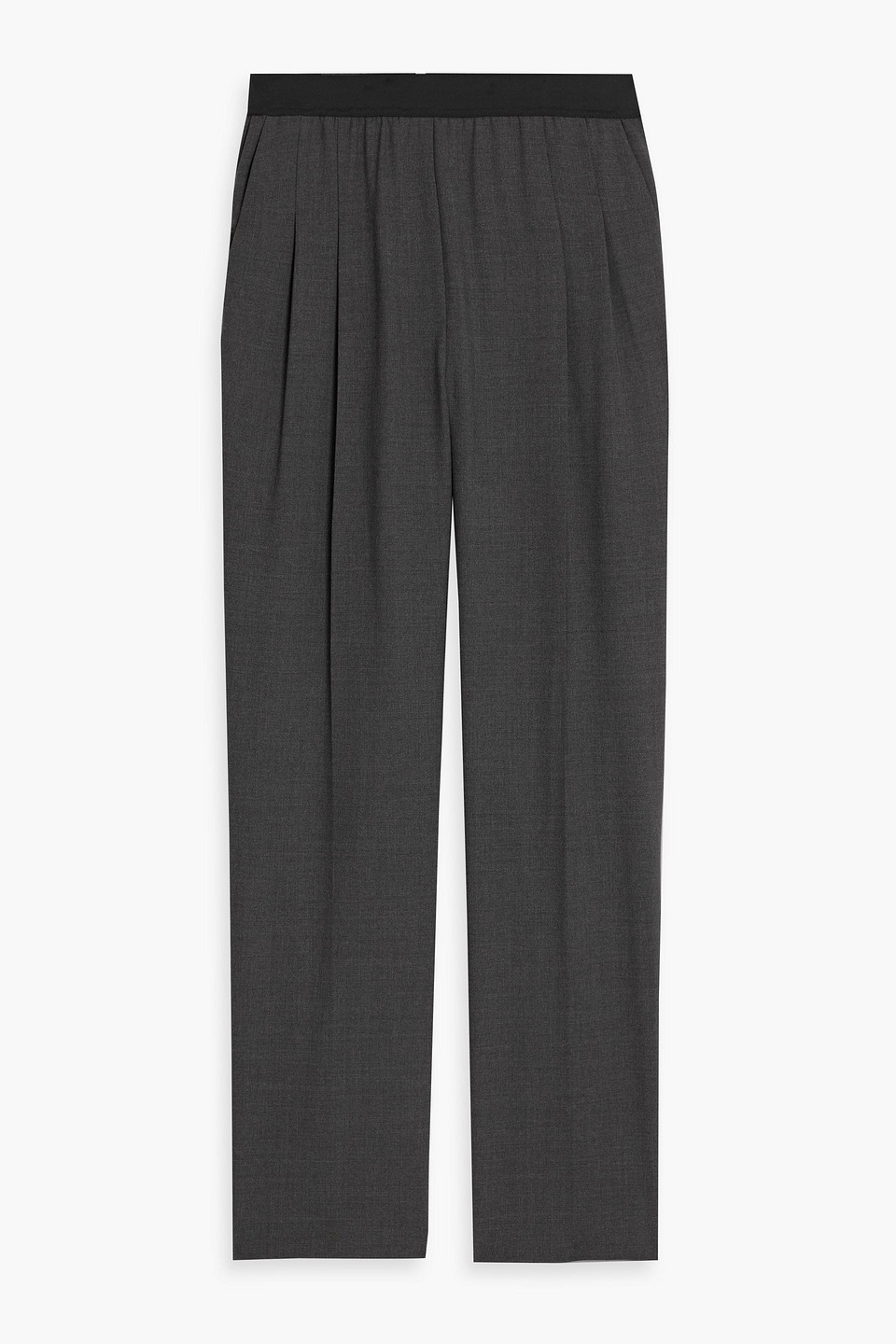 loulou de saison - niro pleated wool-blend twill straight-leg pants - gray - fr 34