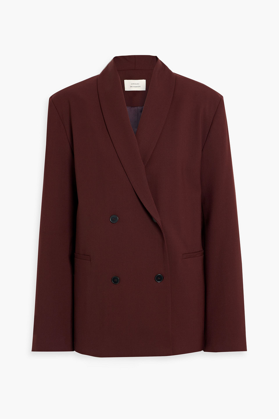 Loulou De Saison Sancia Wool-blend Twill Blazer In Burgundy