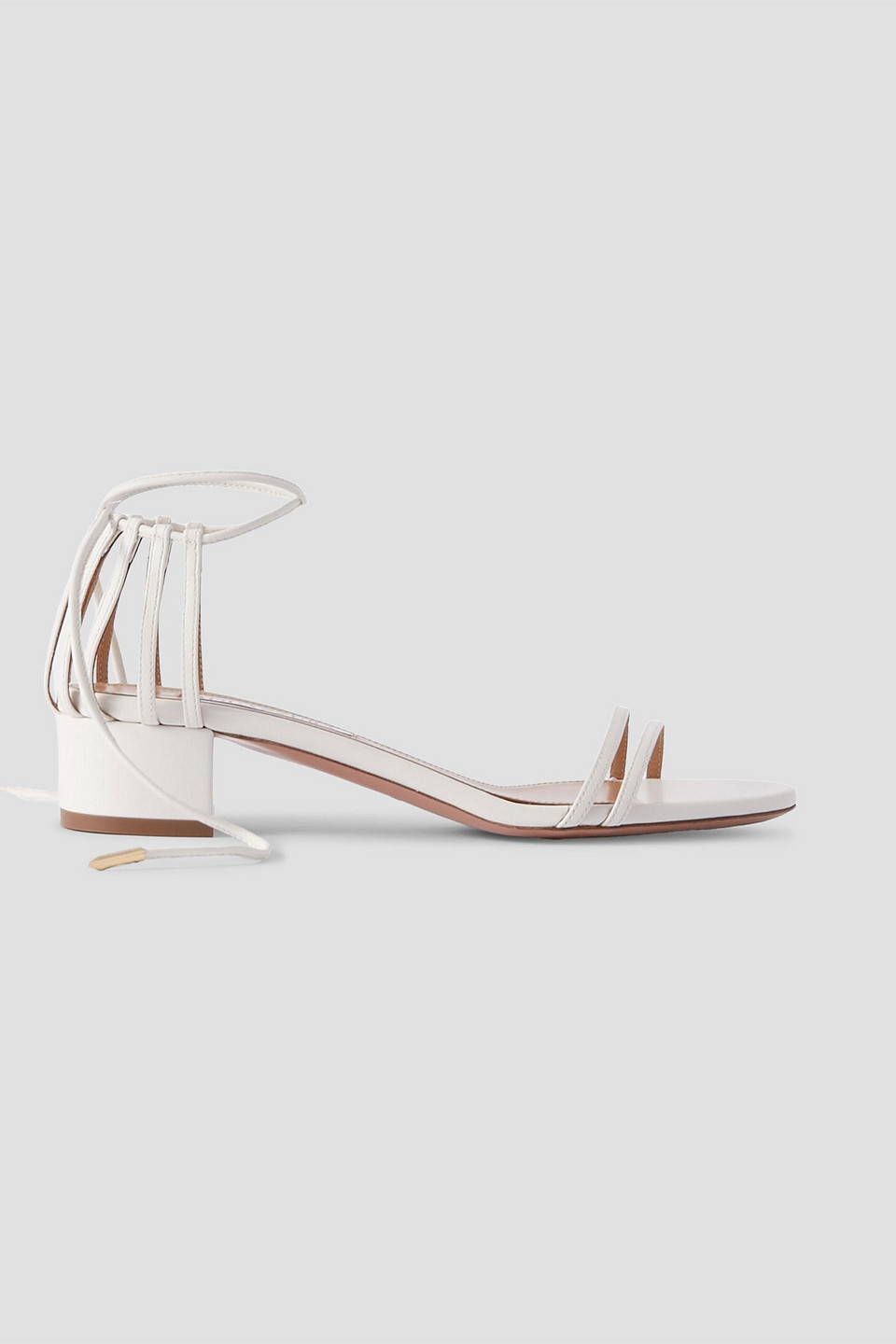 aquazzura - straight to heaven leather sandals - white - eu 35