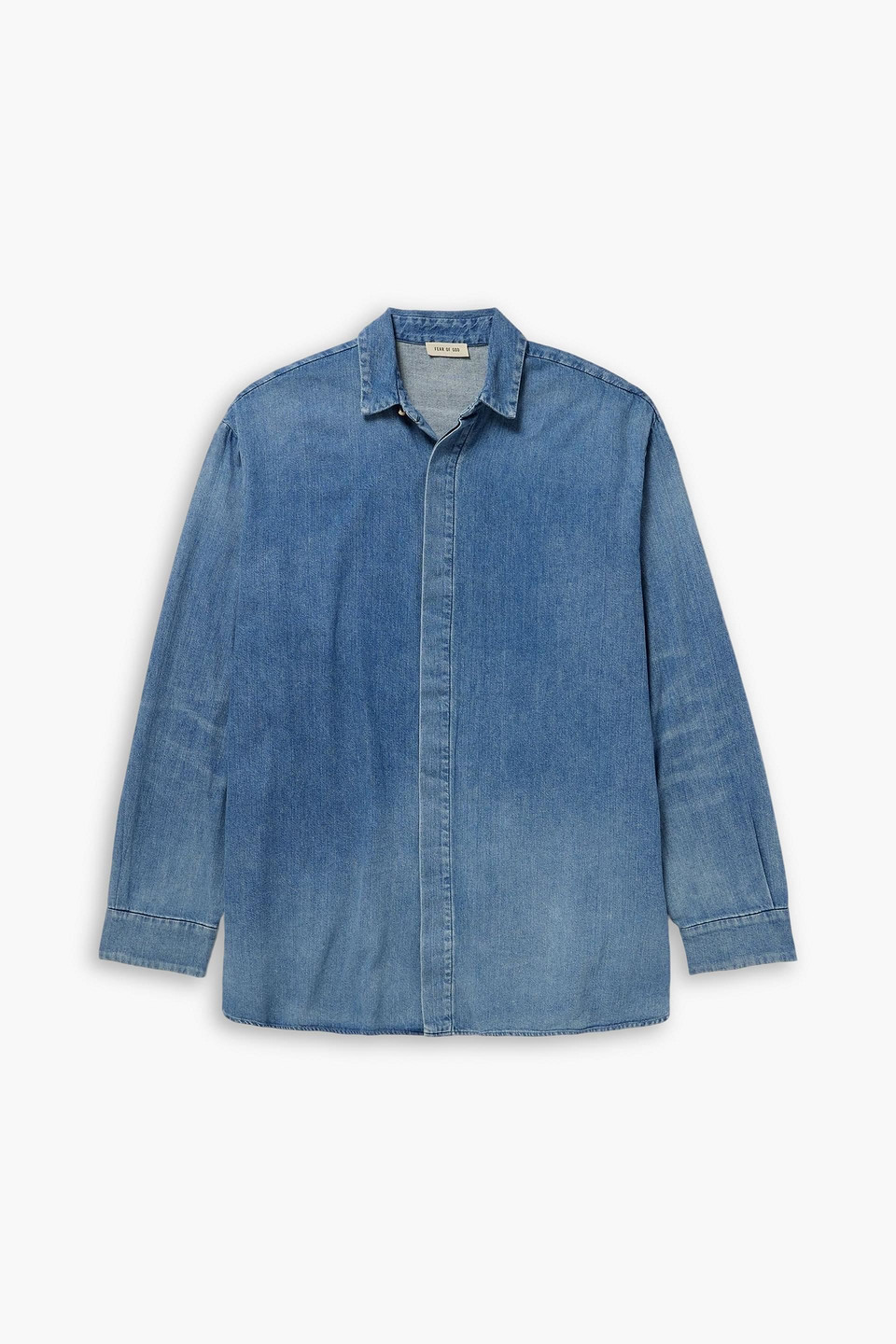 fear of god - oversized denim shirt - blue - m