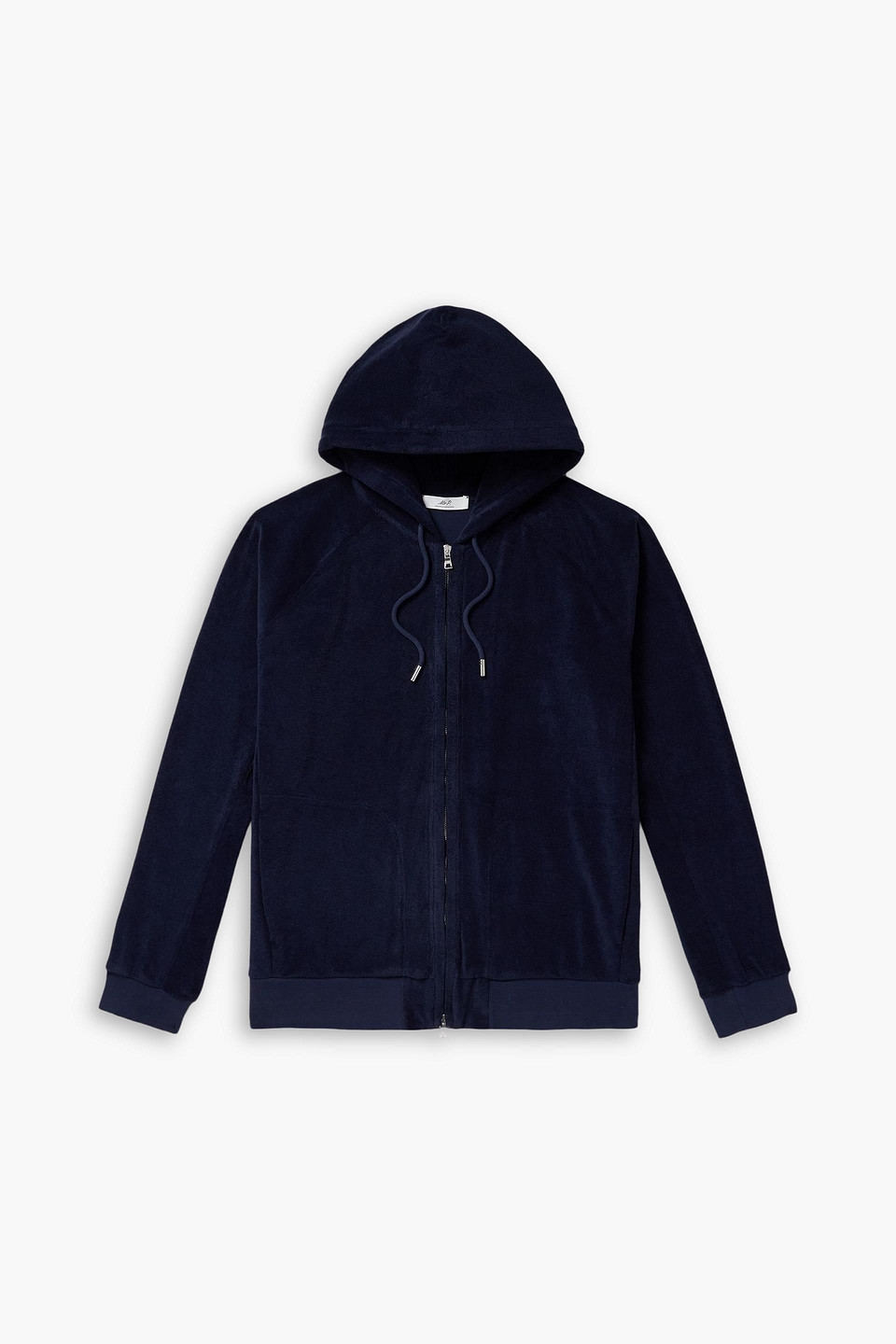 mr p. - cotton-terry zip-up hoodie - blue - l