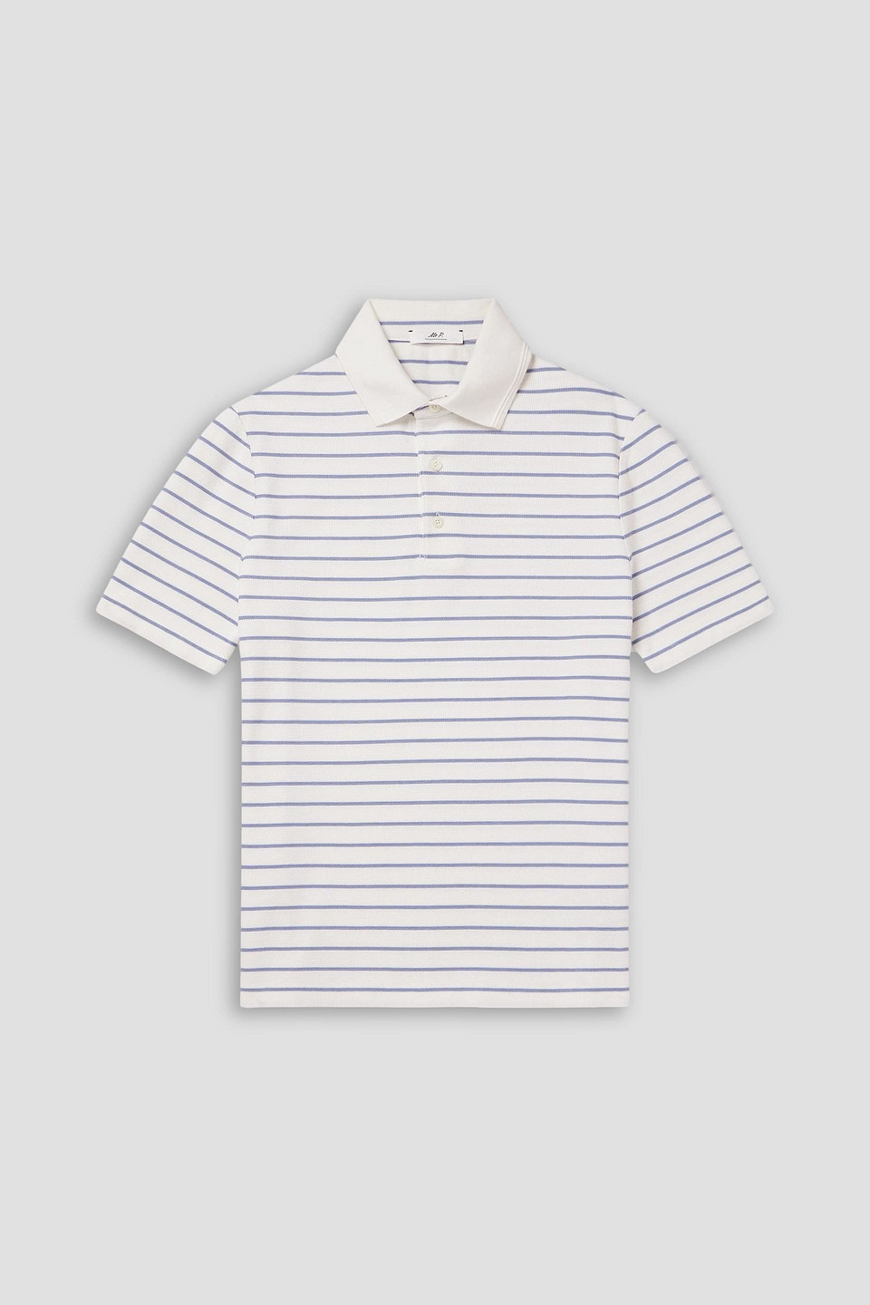 mr p. - golf striped cotton-piqué polo shirt - white - xs
