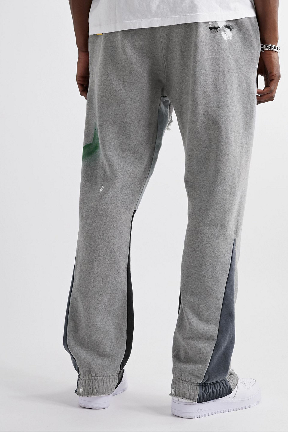 Gallery Dept. - Jogginghose Aus Baumwoll-jersey Mit Ausgestelltem Bein, Farbspritzern Und Logoprint - Grau - M 