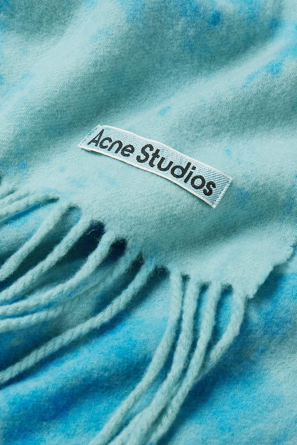  Acne Studios - Canada Wollschal Mit Batikmuster Und Fransen - Blau - Onesize 