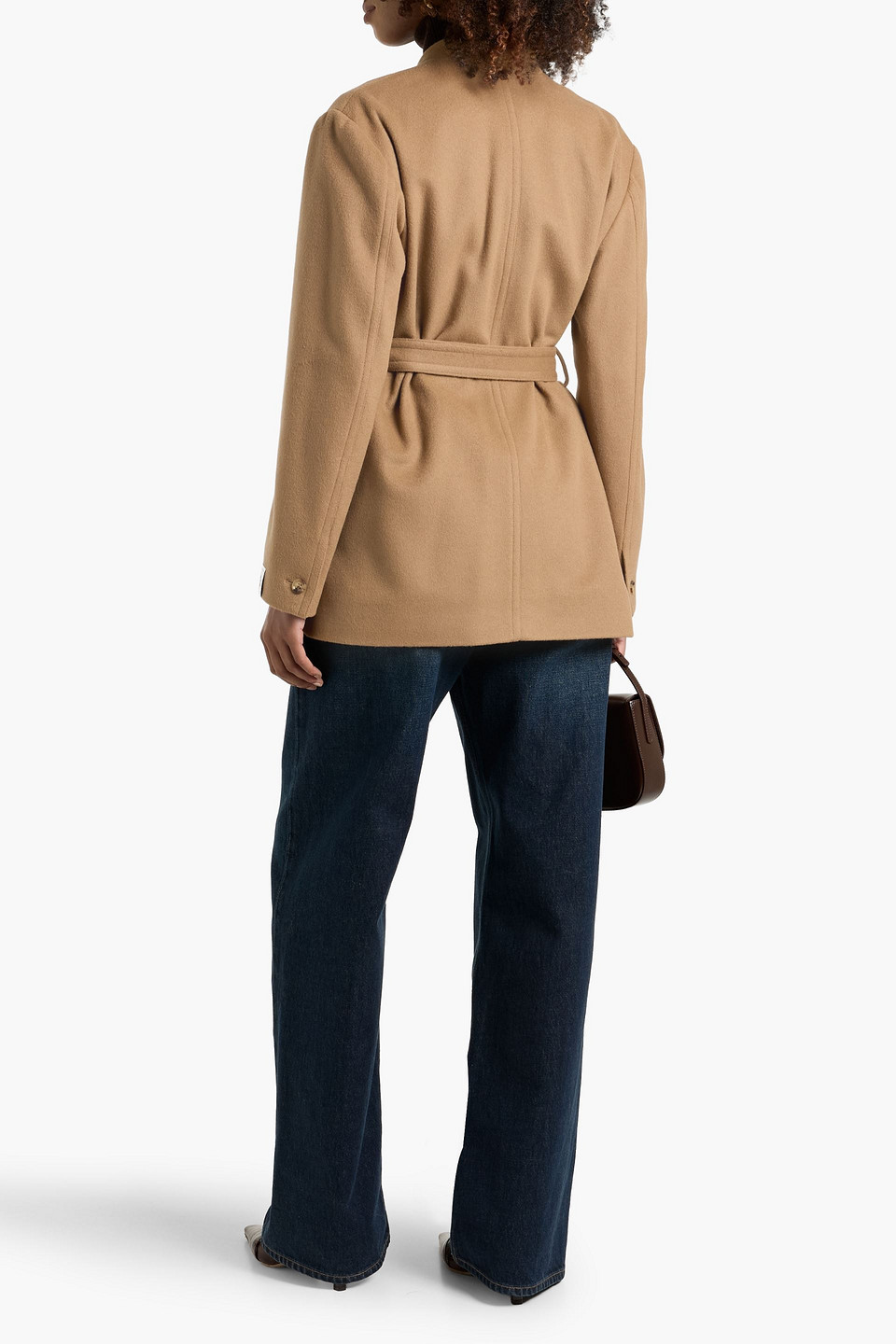Bally Belted Wool-blend Felt Jacket In Brown