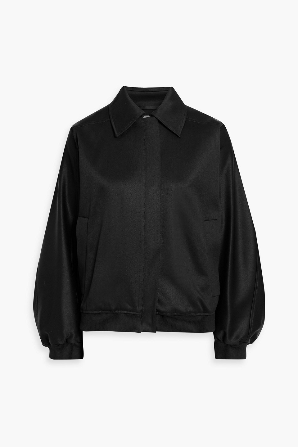 loulou de saison - frost wool-blend twill jacket - black - fr 38