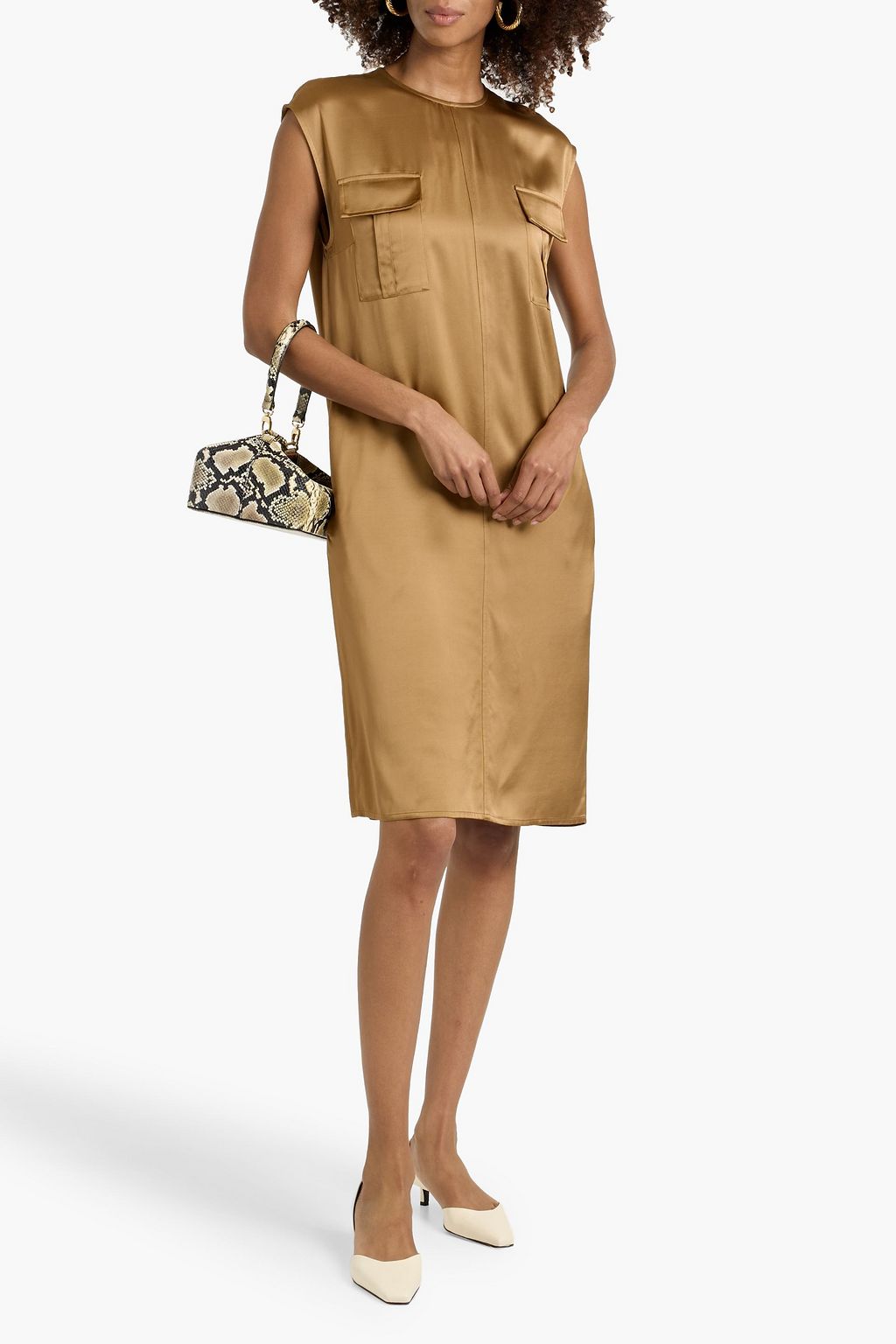 loulou satin dress Loulou de Saison Iraka Mesh And Silk-twill Midi Dress - Women - Black Dresses