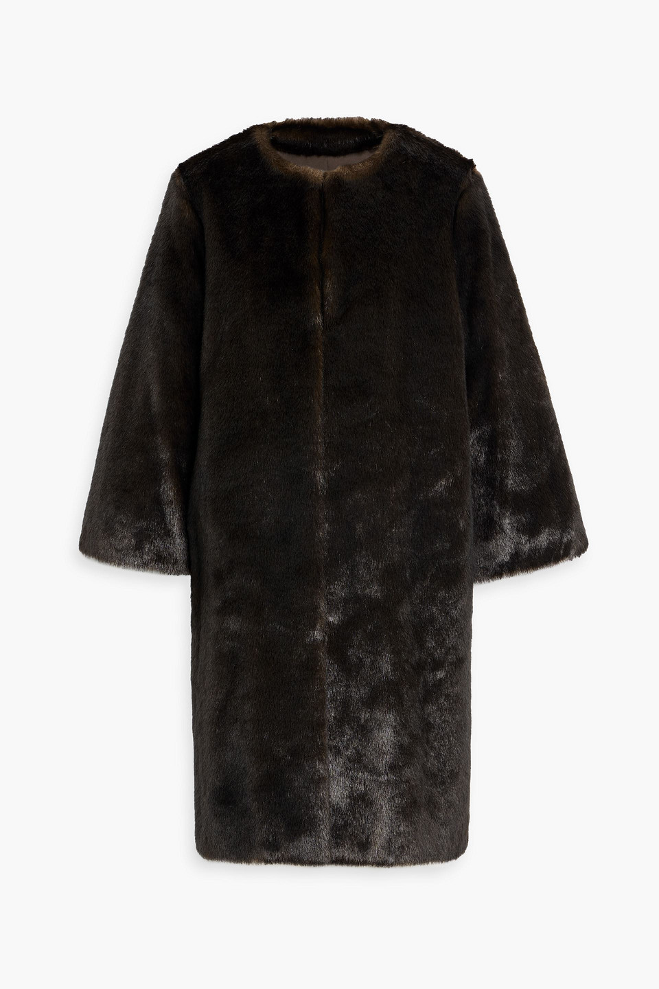 loulou de saison - moore plush coat - brown - fr 34