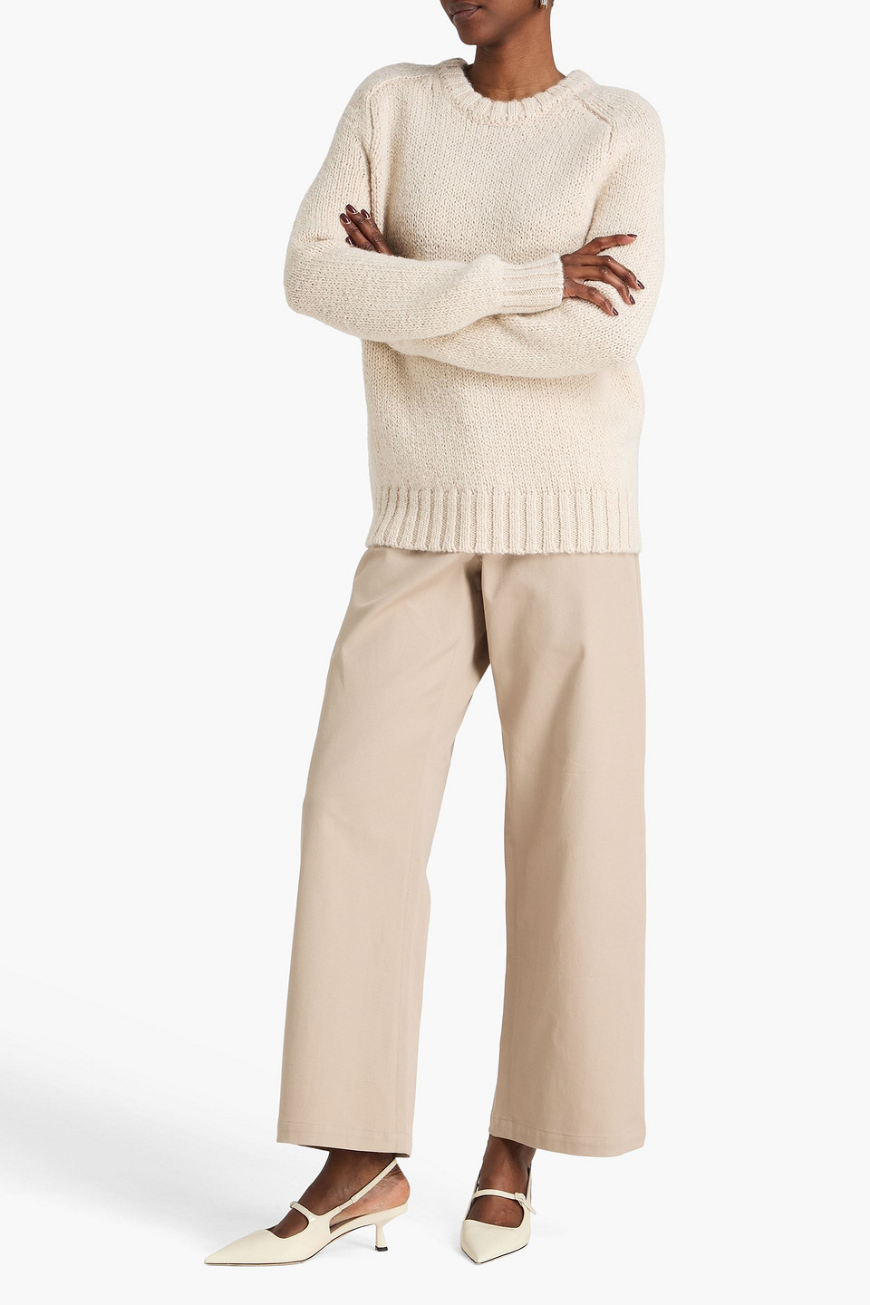  Loulou De Saison - Pullover „jesse“ Aus Einer Alpaka-wollmischung - Weiß - Xs 