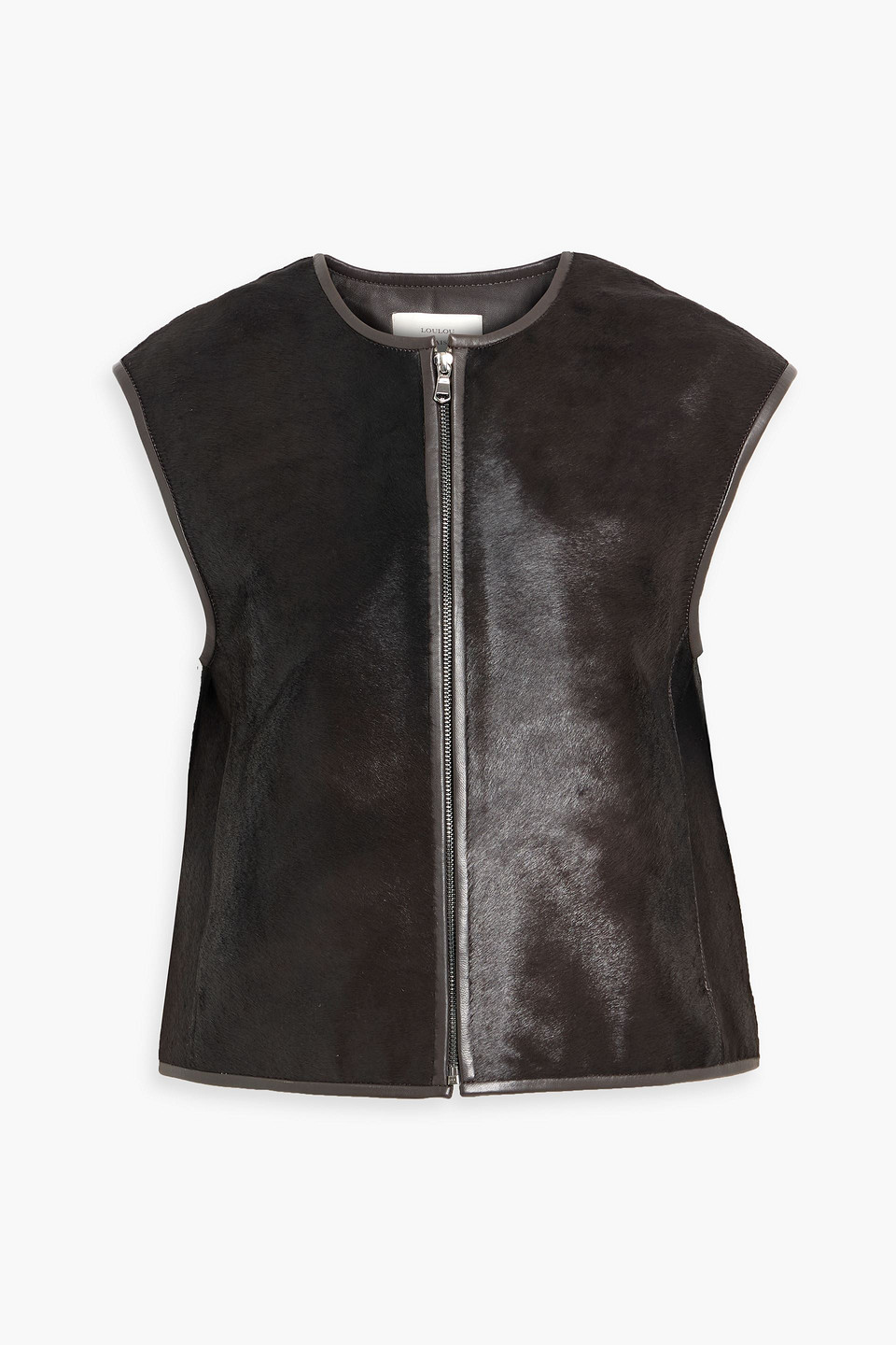 loulou de saison - ampas calf hair vest - brown - fr 38