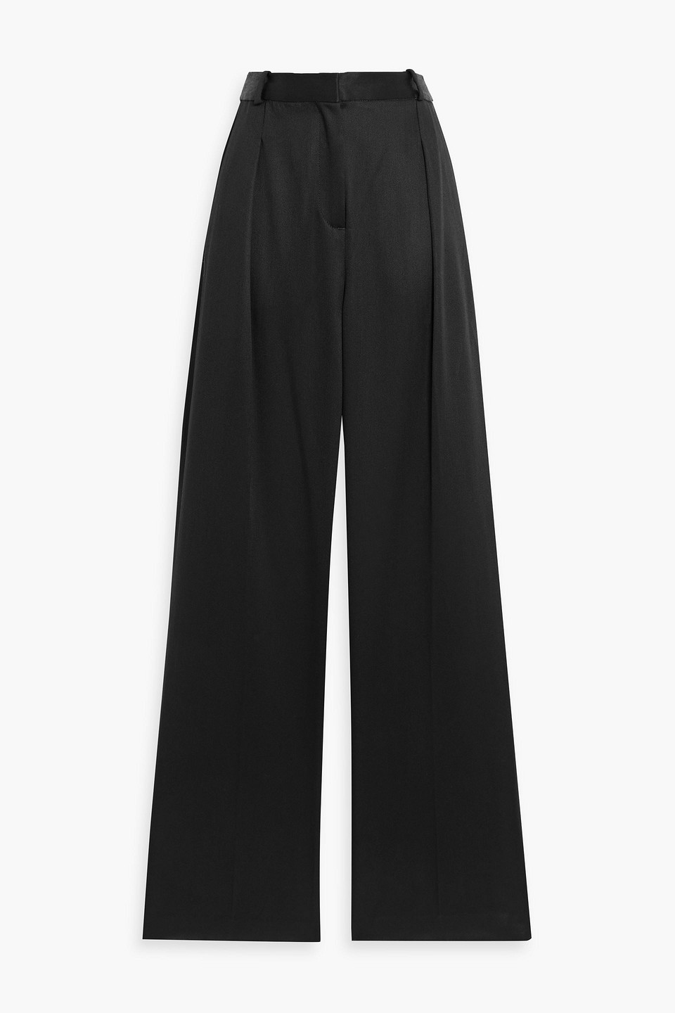 loulou de saison - garbo wool-blend twill straight-leg pants - black - fr 34
