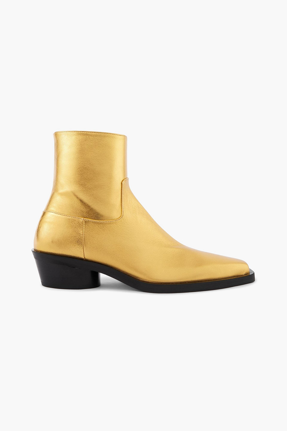 proenza schouler - bronco metallic leather ankle boots - metallic - eu 36