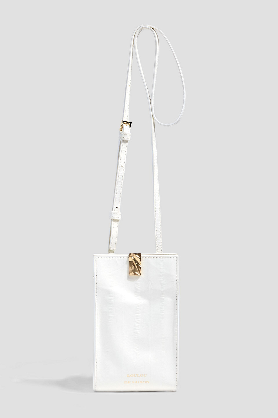 loulou de saison - neri eel-effect leather cross-body bag - white - onesize