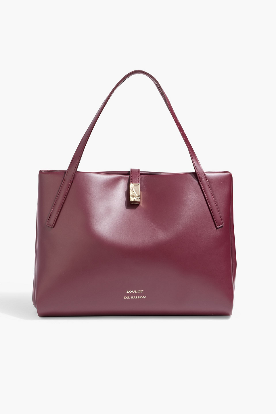 Loulou De Saison Cary Leather Tote In Burgundy